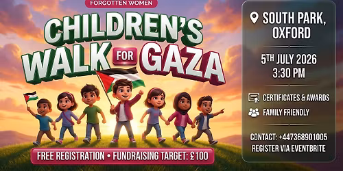 Children\u2019s Walk for Gaza in Oxford South Park