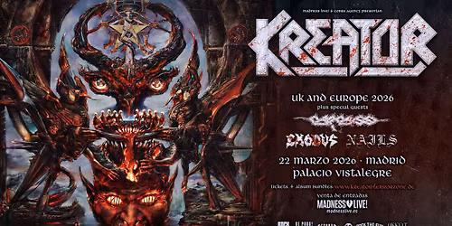 Kreator + Carcass + Exodus + Nails (Madrid)