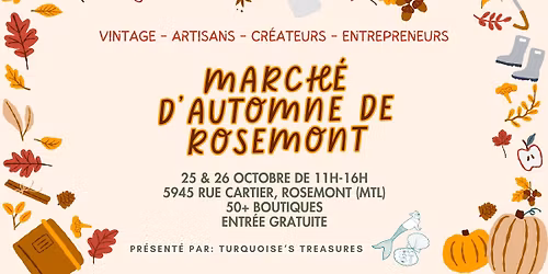 March\u00e9 d'automne de Rosemont - Vintage | Artisans | Cr\u00e9ateurs - 25 et 26 octobre 2025