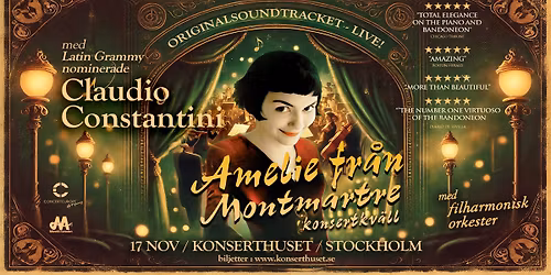 Amelie fr\u00e5n Montmartre \u2013 en storslagen filmisk musikupplevelse i Konserthuset Stockholm