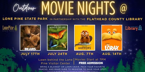 Outdoor Movie Nights at Lone Pine State Park