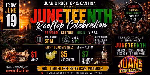 Juneteenth Rooftop Celebration at Juan\u2019s Rooftop & Cantina
