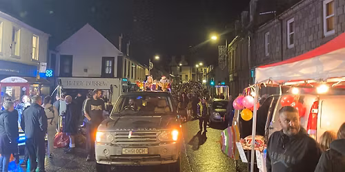 Newton stewart Christmas lights switch on street party 