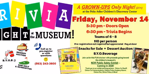 Trivia Night at the Discovery Center -- Grown-Ups Only :)