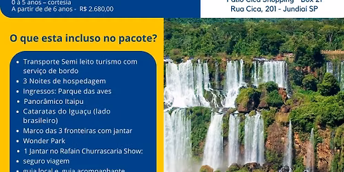 Foz do Igua\u00e7u feriado Consci\u00eancia Negra (pacote Rodovi\u00e1rio Excurs\u00e3o)