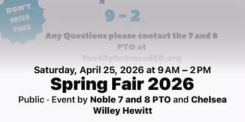 7th & 8th Grade PTO Spring Fair 2026