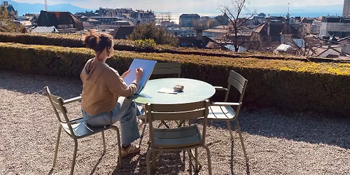 Dessin dans le jardin du mus\u00e9e avec Isabelle Schiper : Paysage, l'horizon h\u00e9site