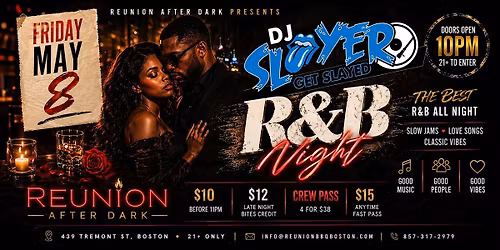 R&B Friday @ Reunion After Dark (21+) May 8 Edition