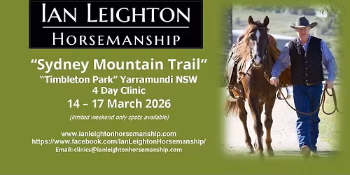 NSW Yarramundi “Sydney Mountain Trail” 4 day Clinic March 2026