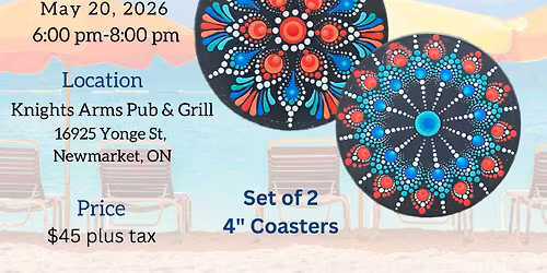Newmarket-Tropical Coastal Vibe Coaster Set Dot-Painting Workshop