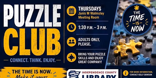 Escape the Noise. Find Your Piece: Adult Puzzle Club