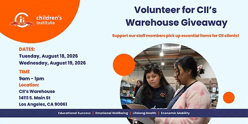 Volunteer for CII's Warehouse Giveaway