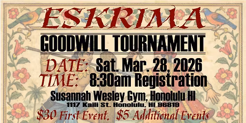 Annual Goodwill Tournament 2026 (yes - we're back!)