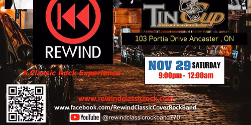 REWIND at the Tin Cup Sports Grill in Ancaster