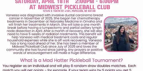 Vanessa Tucker Benefit Mad Hatter Pickleball Tournament