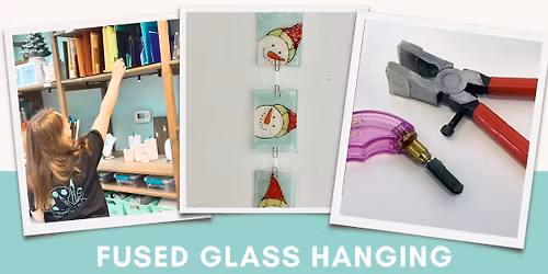 Fused Glass Hanging Snowmen