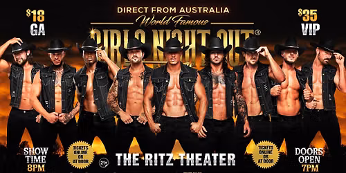 Oct 9th: Shawnee, OK- GIRLS NIGHT OUT\u00ae AUSTRALIAN TAKEOVER at The Ritz