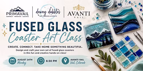 Coaster Art Glass with Dewey Dabbles and Avanti