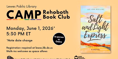 CAMP Rehoboth Book Club | The Salt and Light Express