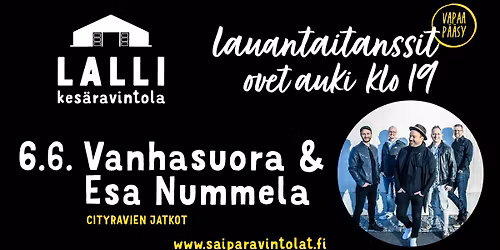 LAUANTAITANSSIT - Vanhasuora & Esa Nummela, vapaa p\u00e4\u00e4sy!