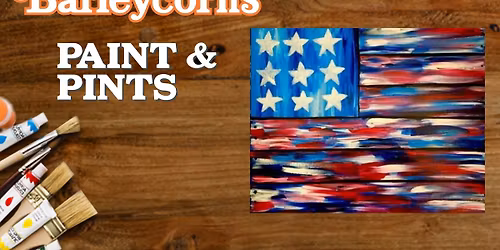 Paint Nite: American Flag Faux Wood Board
