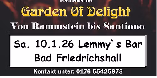 Garden of Delight (G.O.D.) - ab 20 Uhr - live im Lemmy`s