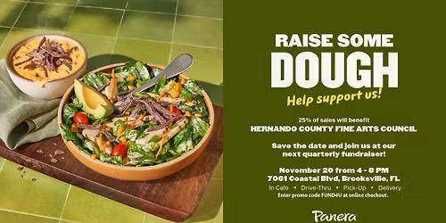 Quarterly Panera Bread Fundraiser benefitting the Hernando County Fine Arts Council