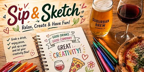 Sip & Sketch June at The Suburban Brew Goodwood