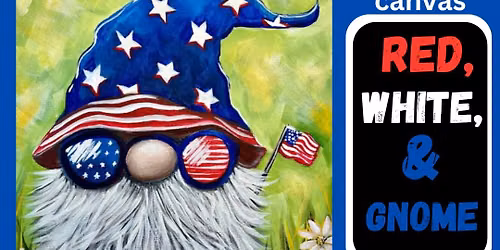 Red, White, & Gnome Canvas - Step by Step Acrylic Class