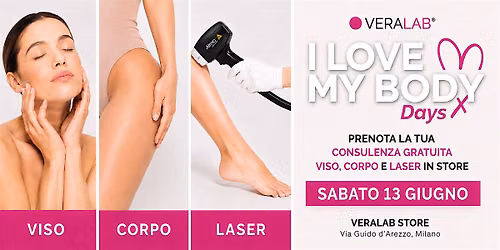 I Love My Body Days, Veralab Store Via Guido D'Arezzo 9, Milano | 13 Giugno