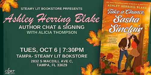 Author Ashley Herring Blake celebrates Take a Chance, Sasha Sinclair