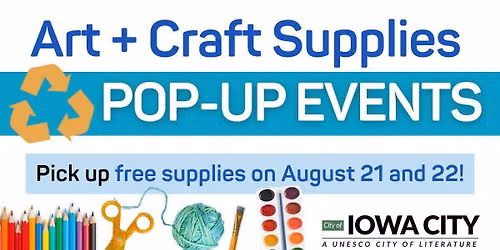Pick up free supplies at the Art and Craft Supplies Pop-up Events!