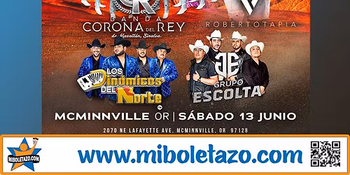 BANDA CORONA DEL REY Y ROBERTO TAPIA EN PLAZA CAMINO REAL MCMINNVILLE OR