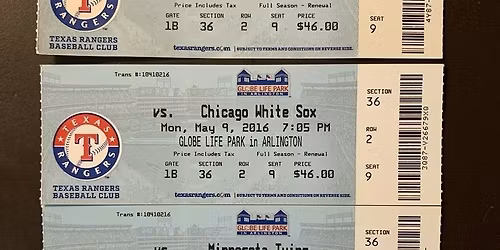 Texas Rangers at Chicago White Sox at Rate Field