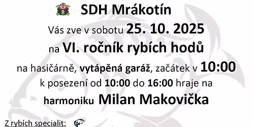 Rybí hody 25.10.2025, Mrákotín