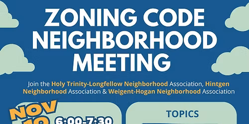 Zoning Code Neighborhood Meeting (Nov 10th)