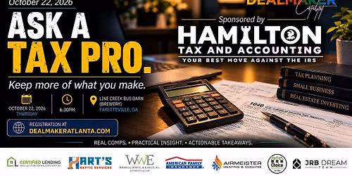 Dealmaker Atlanta Real Estate Meetup | Ask a Tax Pro