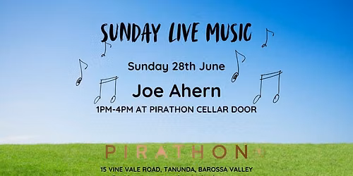 Live music Sunday 28th June by Joe Ahern