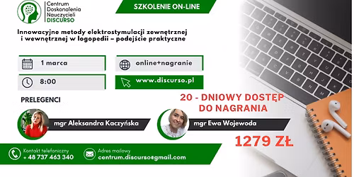 ONLINE Innowacyjne metody elektrostymulacji zewn\u0119trznej i wewn\u0119trznej w logopedii \u2013 podej\u015bcie prakty