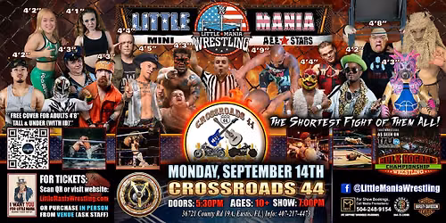 Eustis, FL -  Little Mania Mini Wrestling @ Crossroads 44