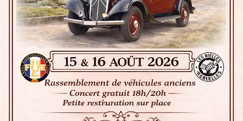 Rassemblement v\u00e9hicules de plus de 30 ans