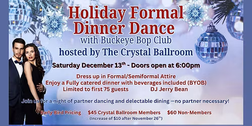 Holiday Formal Dinner Dance with Buckeye Bop Club