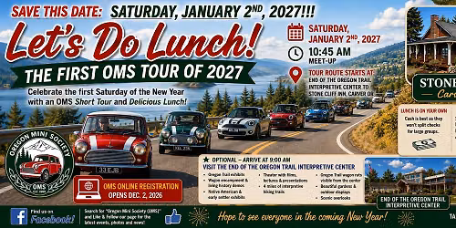 Annual New Year Lunch Tour to Stone Cliff Inn, Carver, OR