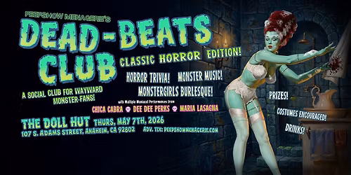 Peepshow Menagerie's "Dead-Beats Club" - Horror Trivia & Burlesque