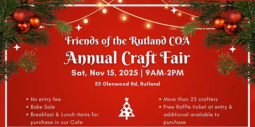 Friends of the Rutland COA Annual Craft Fair
