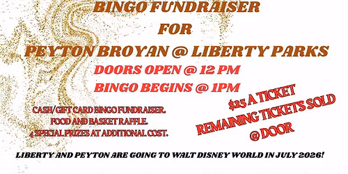 Peyton and Liberty\u2019s Bingo Fundraiser-For Dance National\u2019s to Disney World