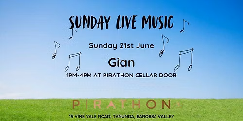 Live music Sunday 21st June by Gian