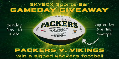 Packers vs. Vikings Gameday Giveaway