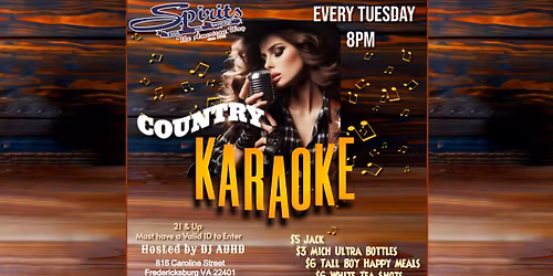 Country Night Karaoke Tuesday's