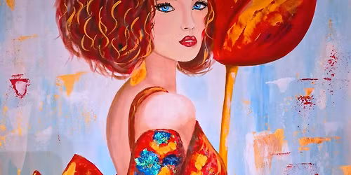 Kreat\u00edv K\u00e1v\u00e9 szegedi akrilfest\u00e9s: Tulip\u00e1nl\u00e1ny